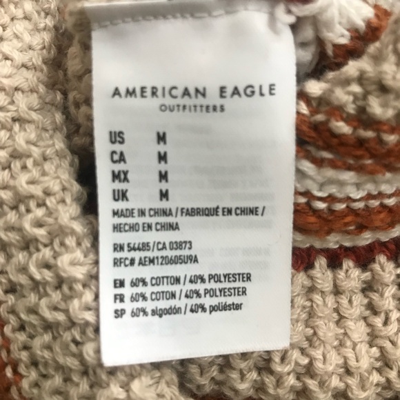 American Eagle Knit Crochet Brown Cropped Tank Top size M - Picture 5 of 5